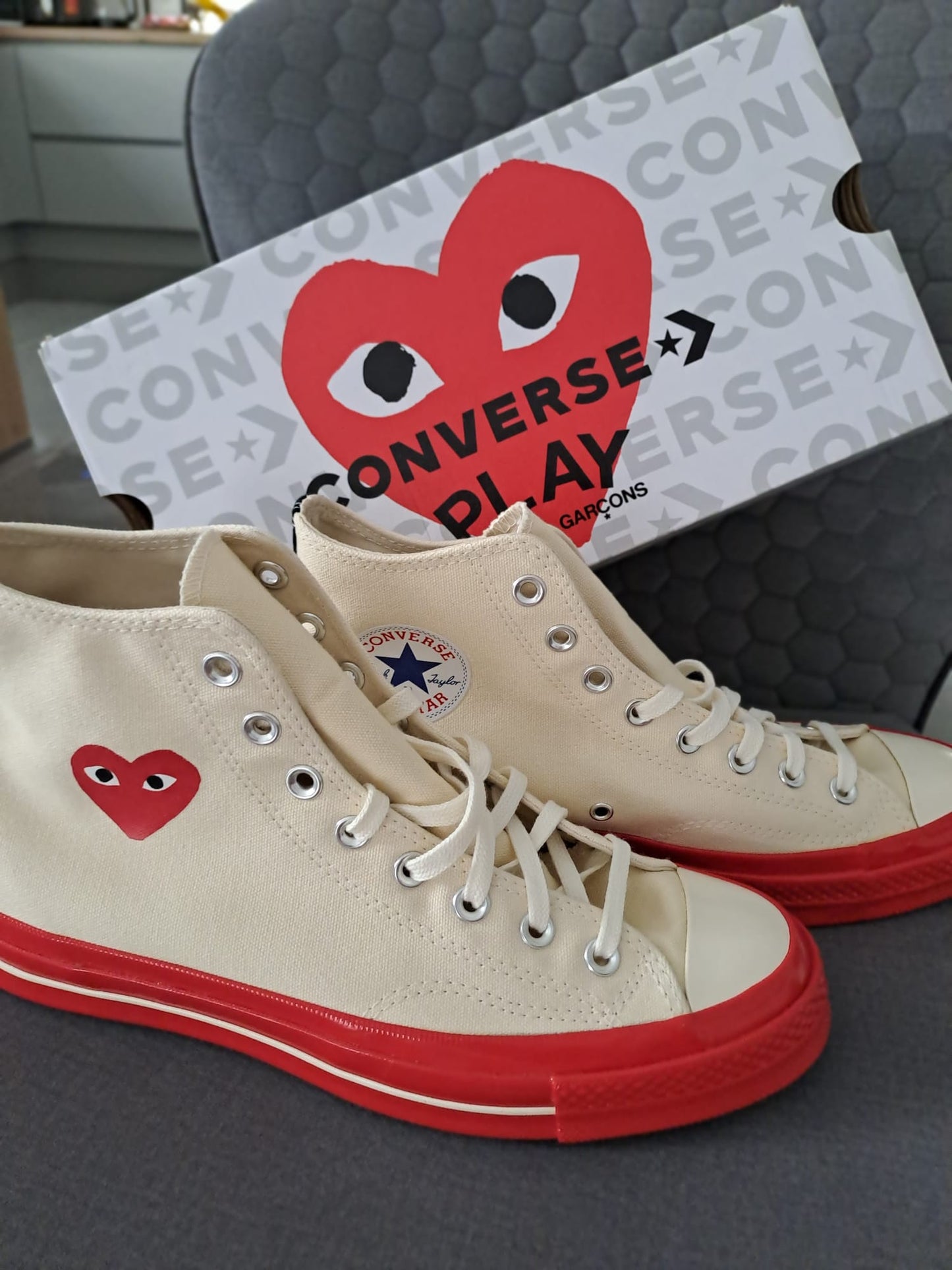 Comme des Garçons Play Converse Chuck Taylor High Tops size 9/43